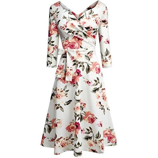 vestiti midi/longuette Homeyee bianco a fiori