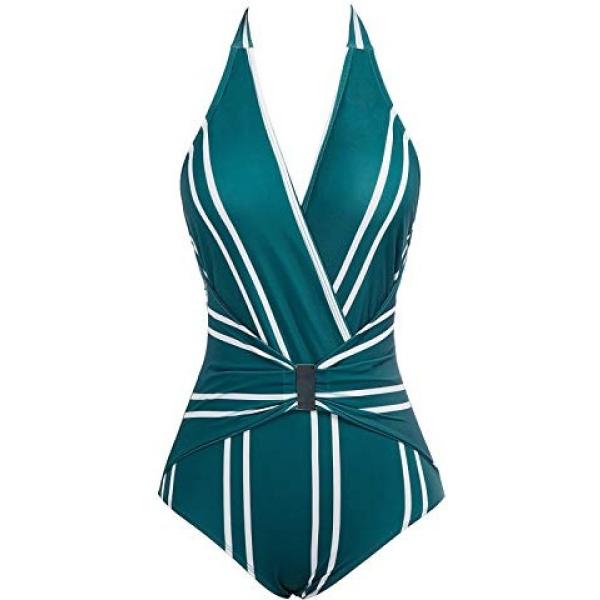 costumi interi Grace Karin verde a righe