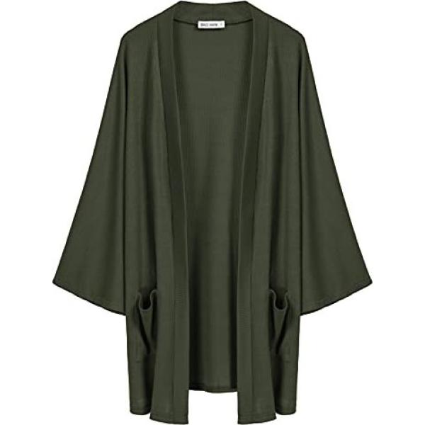 cardigans Grace Karin verde tinta unita