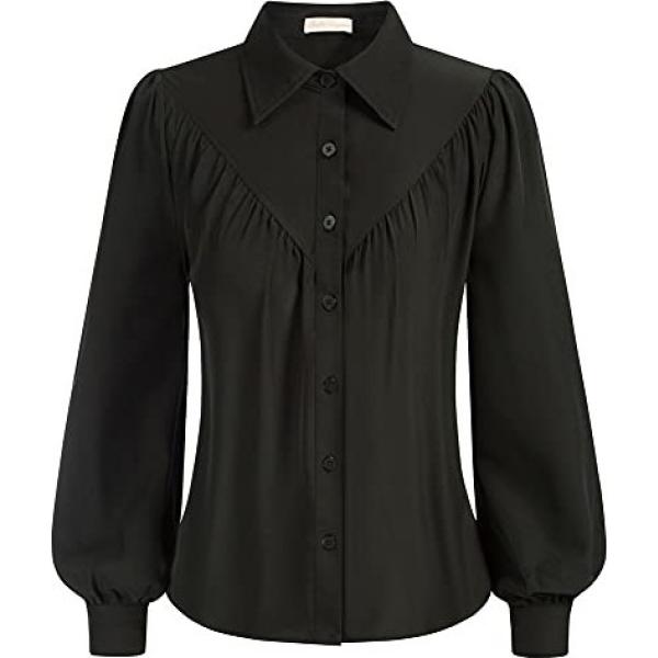 camicie Belle Poque nero tinta unita