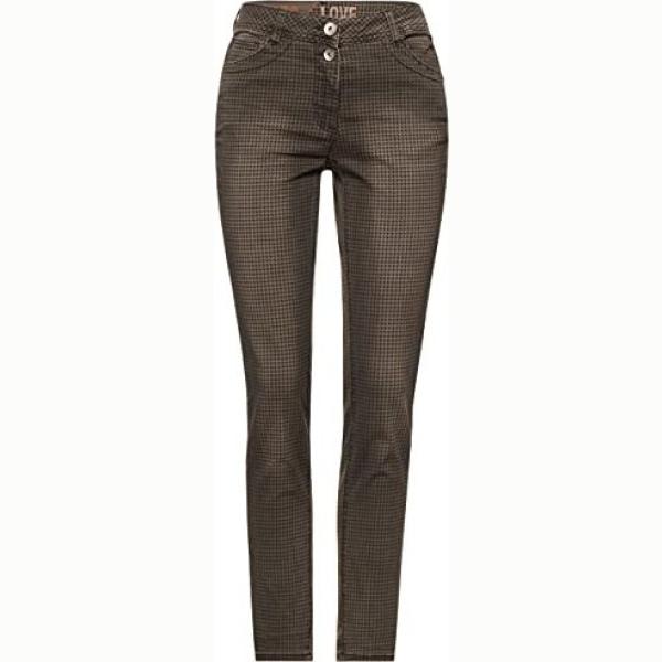 pantaloni Cecil marrone con stampe