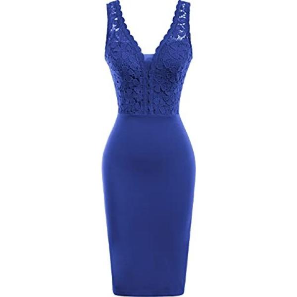 vestiti a tubino Grace Karin blu tinta unita