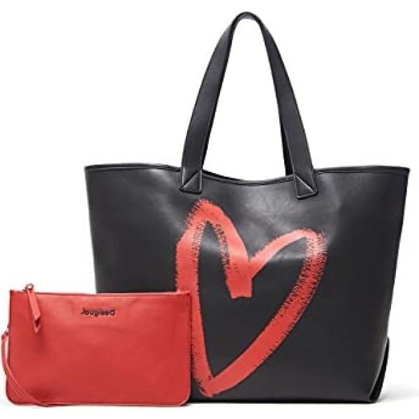 shopping bag Desigual nero con stampe