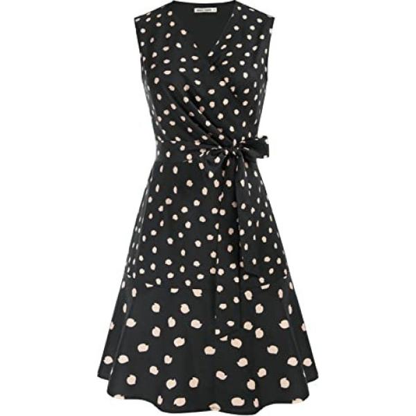 vestiti senza maniche Grace Karin nero a pois