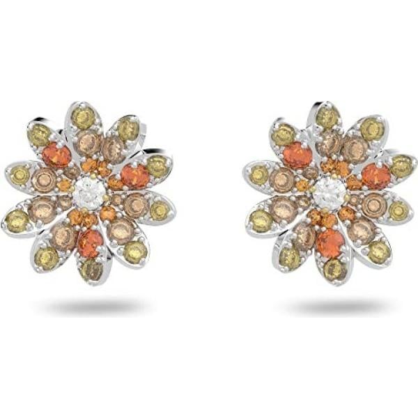orecchini Swarovski grigio a fiori