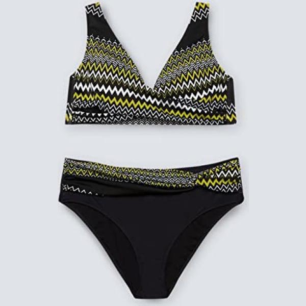 bikini Fiorella Rubino nero con stampe