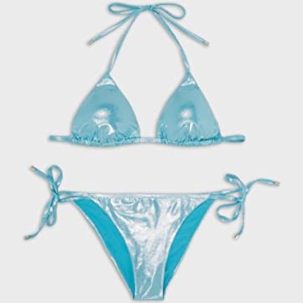 bikini Emporio Armani blu a pois