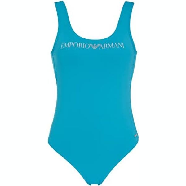 costumi interi Emporio Armani blu con stampe