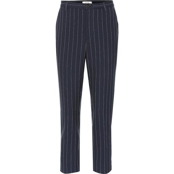 pantaloni capri Ganni blu a righe