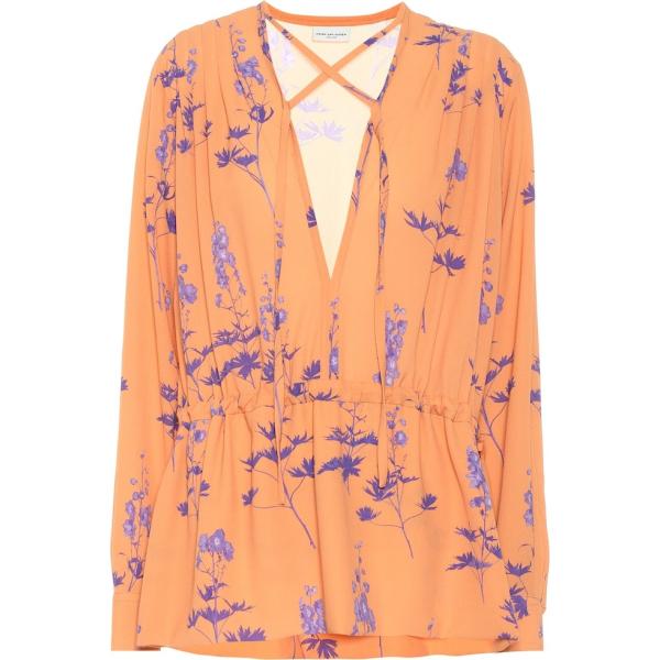 bluse Dries Van Noten arancione con stampe