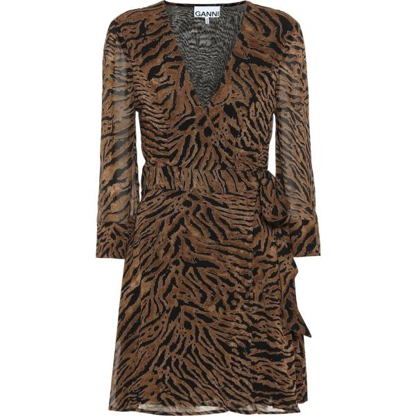 vestiti corti Ganni marrone con stampe