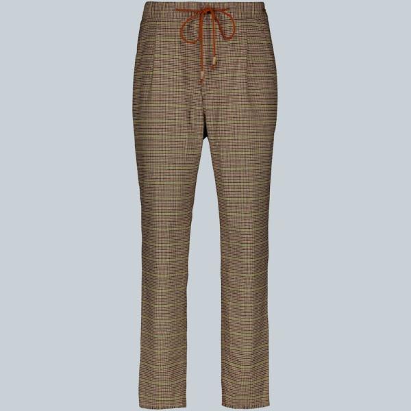pantaloni Nanushka marrone a quadri