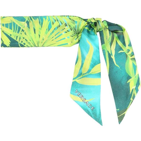 foulards Versace vert à fleurs