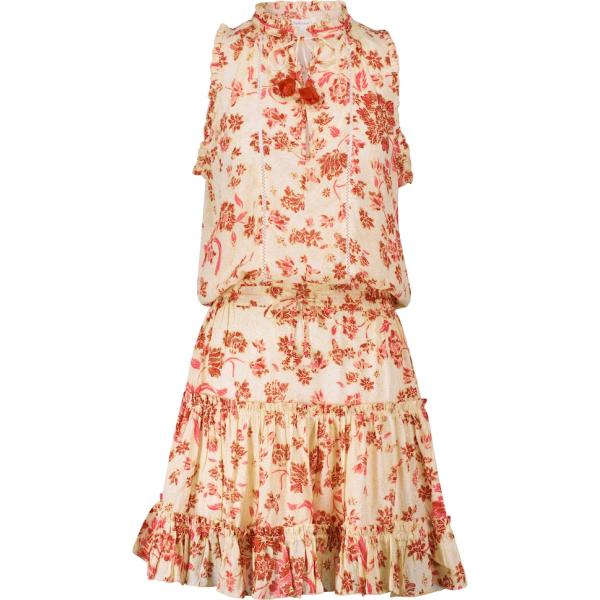 Robe femme blanc neige à fleurs viscose Poupette St Barth