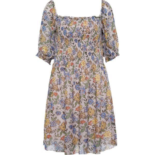 Robe femme blanc neige à fleurs viscose Velvet