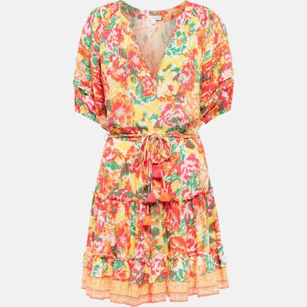 Robe femme blanc neige à fleurs viscose Poupette St Barth