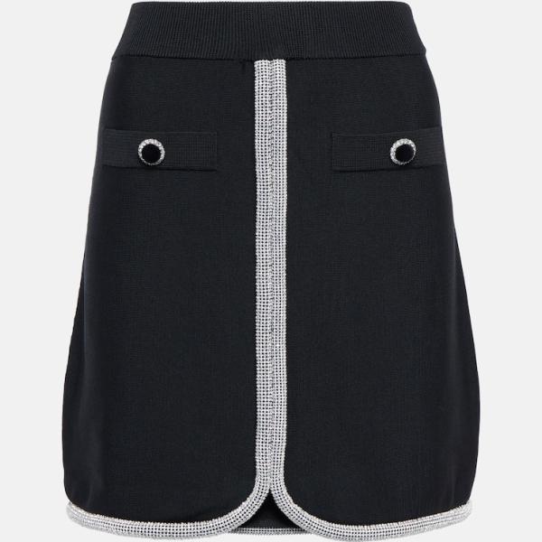 Mini-jupe femme noir foncé court viscose Rebecca Vallance