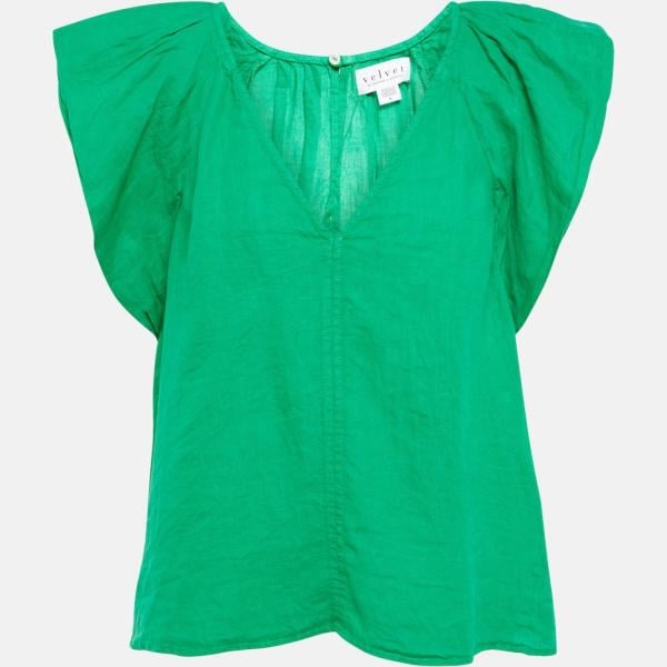 Haut femme vert foncé lin Velvet