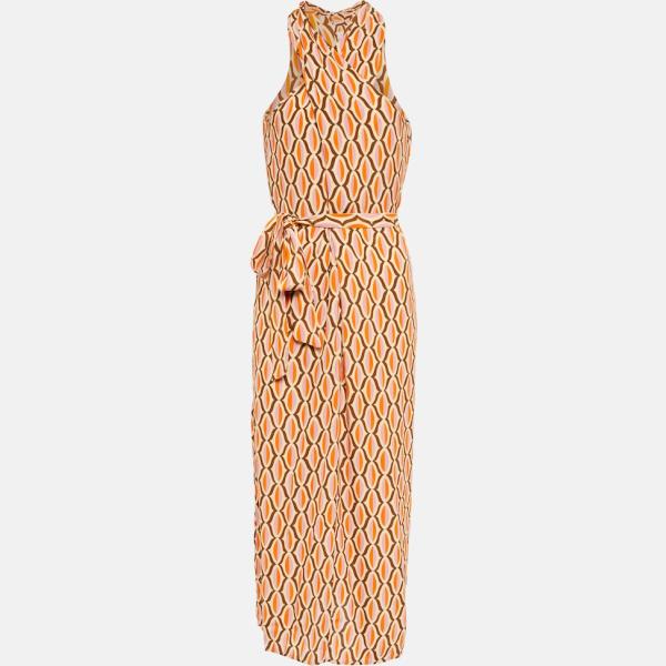 Robe mi-longue/midi femme blanc neige imprimé avec boutons viscose Velvet