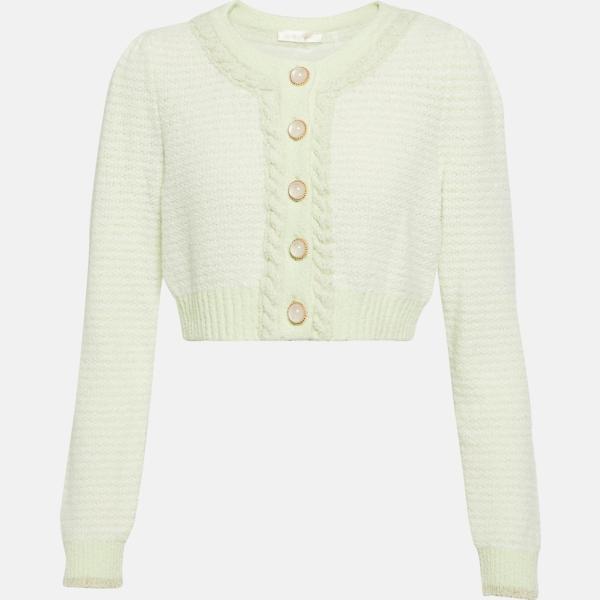 Gilet femme blanc neige avec boutons nylon LoveShackFancy