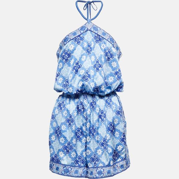 Survêtement court femme blanc neige imprimé court viscose Poupette St Barth