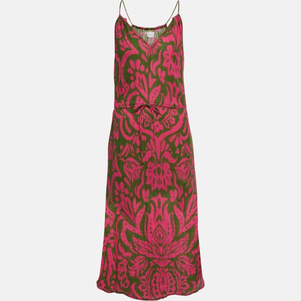 Robe mi-longue/midi femme blanc neige imprimé coton Velvet