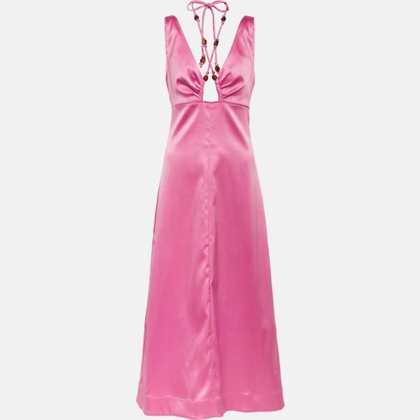 Robe mi-longue/midi femme blanc neige polyester Ganni