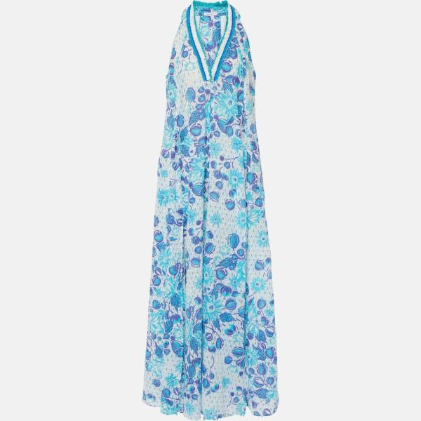 Robe mi-longue/midi femme blanc neige laiton Poupette St Barth