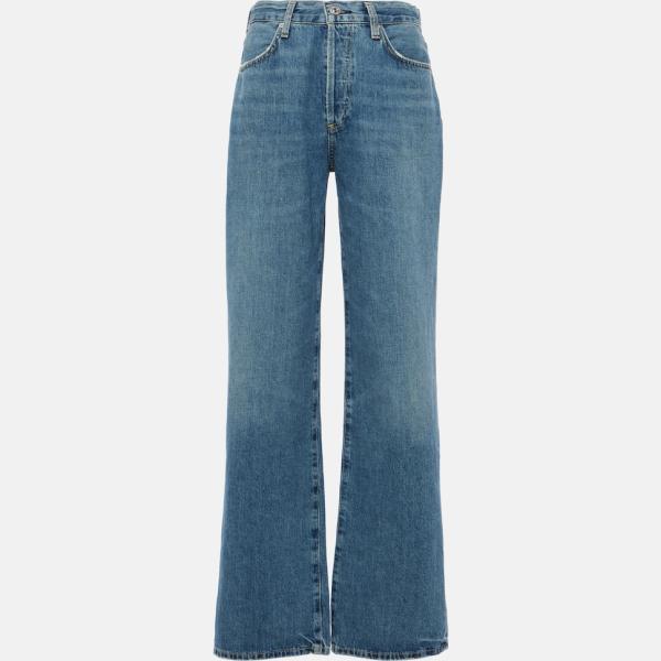 Jean coupe droite femme blanc neige avec boutons denim Citizens of Humanity