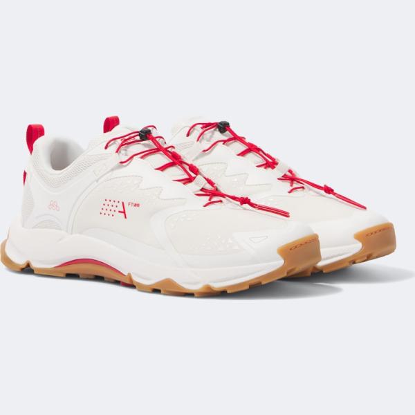 Sneakers homme à lacets blanc neige à bout rond plastique Athletics Footwear