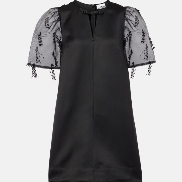 Robe femme noir foncé à fermeture éclair polyester Ganni