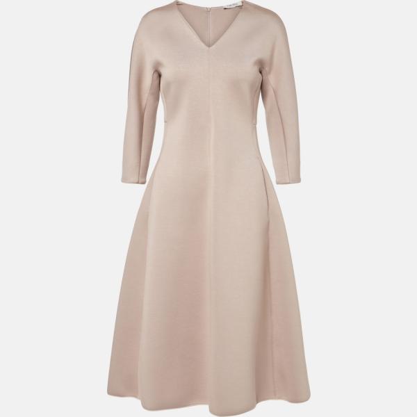Robe mi-longue/midi femme beige sable à fermeture éclair viscose 'S Max Mara