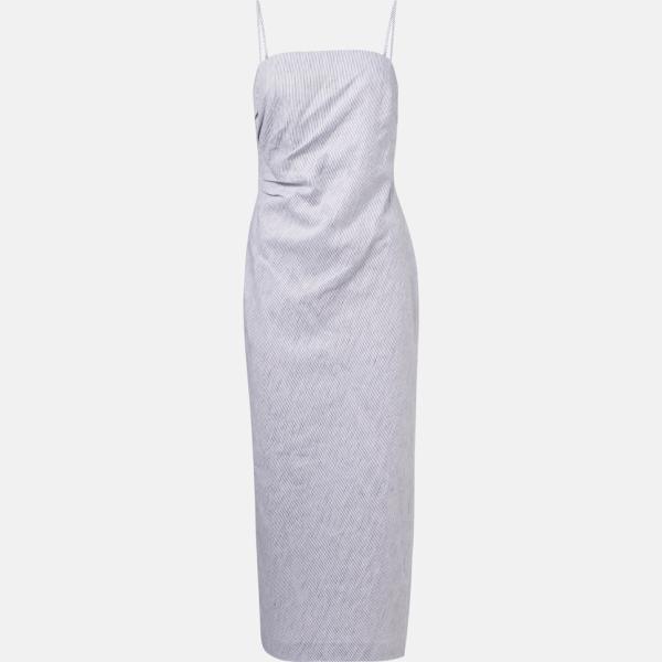 Robe mi-longue/midi femme blanc neige à fermeture éclair polyester Vince