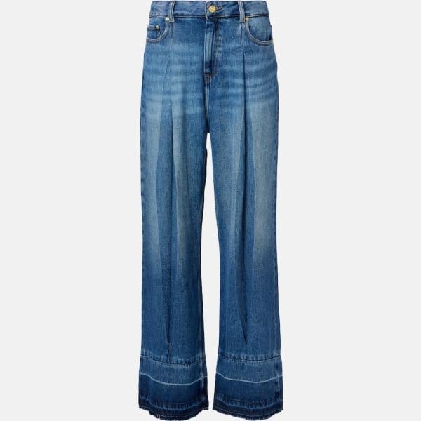 Jeans mom femme blanc neige à fermeture éclair denim Ganni