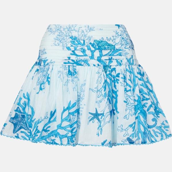 Mini-jupe femme bleu ciel court viscose Poupette St Barth