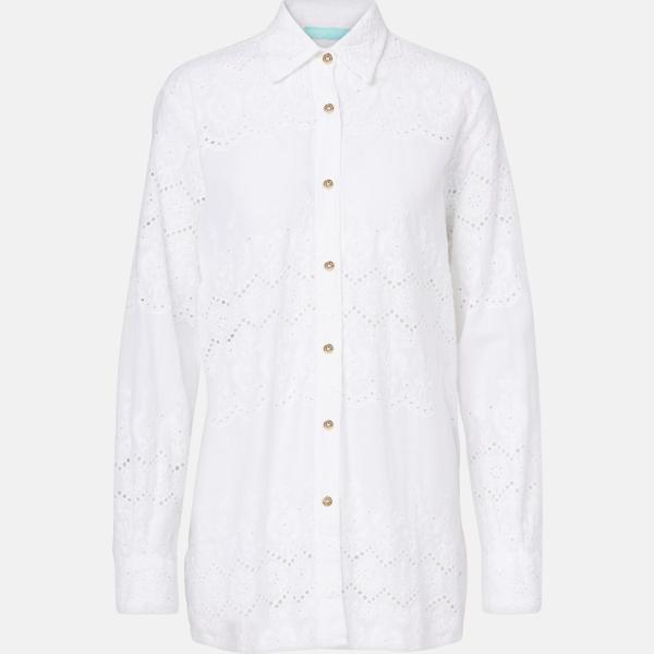 Chemise femme blanc neige avec boutons coton Melissa Odabash