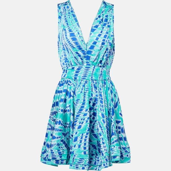 Robe femme bleu ciel imprimé viscose Poupette St Barth