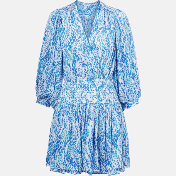 Robe femme bleu ciel imprimé viscose Poupette St Barth