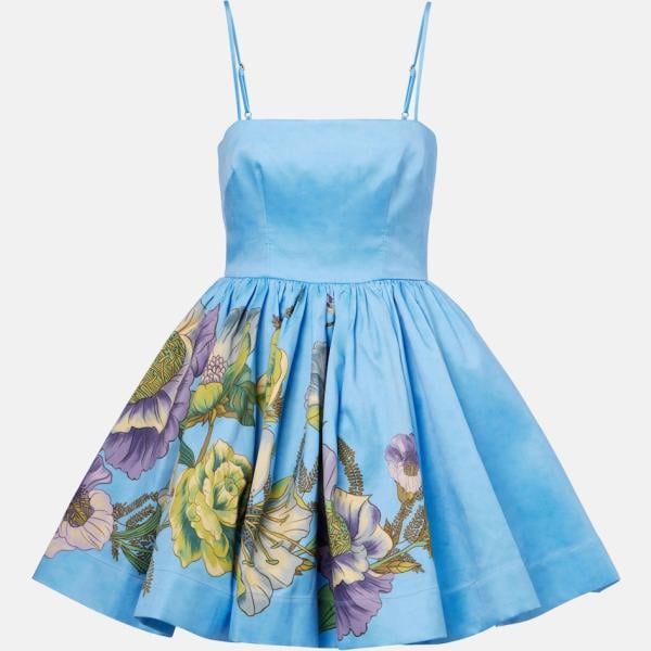 robes Alemais bleu à fleurs
