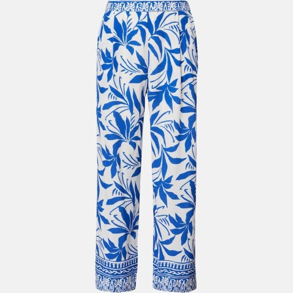 Pantalon large en bas femme gris clair imprimé viscose Velvet