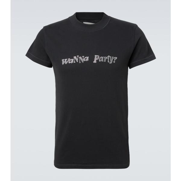 T-shirt homme noir foncé coton Erl