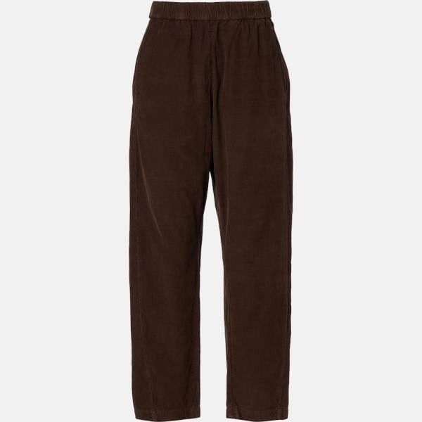 Pantalon  femme marron foncé coton Velvet