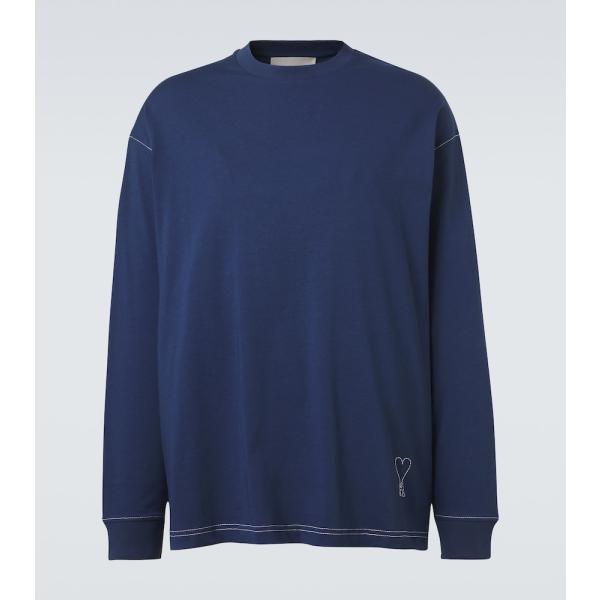 Gros pull homme bleu foncé coton Ami Paris