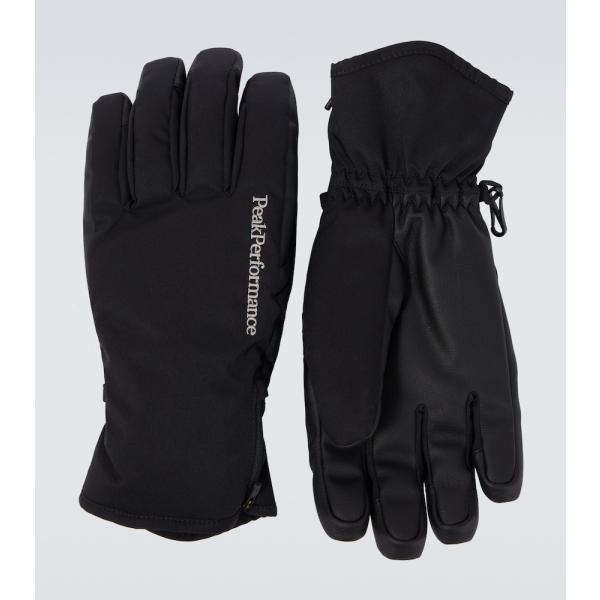 Gants homme noir foncé à fermeture éclair polyester Peak Performance