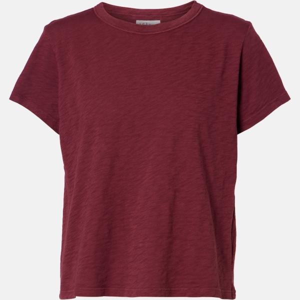 T-shirt femme bordeaux coton Velvet