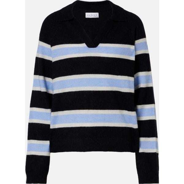 polos Velvet noir à rayures
