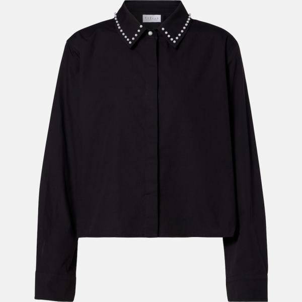 Chemise femme noir foncé avec boutons coton Velvet