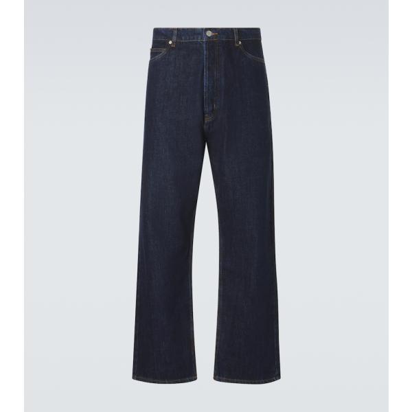 Jean coupe droite homme noir foncé avec boutons polyester Studio Nicholson