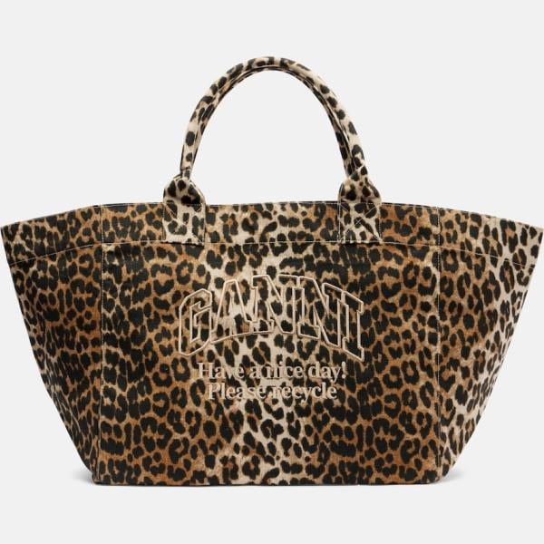 sac cabas Ganni marron animalier