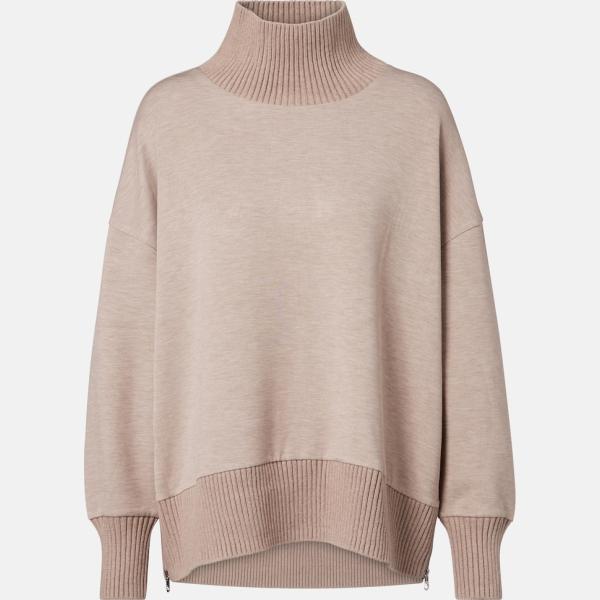 Gros pull femme violet clair col montant viscose Varley